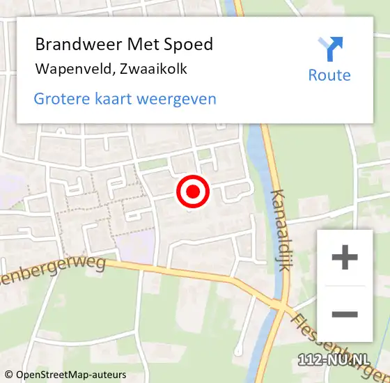 Locatie op kaart van de 112 melding: Brandweer Met Spoed Naar Wapenveld, Zwaaikolk op 29 december 2014 22:05