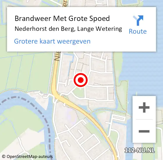 Locatie op kaart van de 112 melding: Brandweer Met Grote Spoed Naar Nederhorst den Berg, Lange Wetering op 29 december 2014 22:11