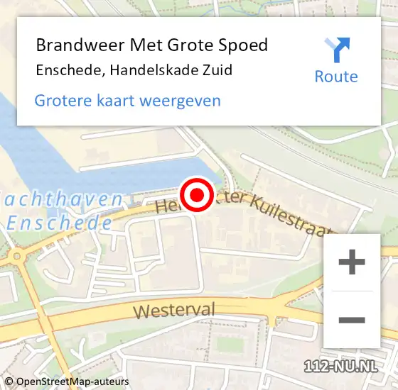 Locatie op kaart van de 112 melding: Brandweer Met Grote Spoed Naar Enschede, Handelskade Zuid op 25 oktober 2013 22:04