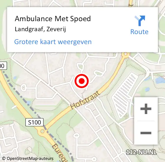 Locatie op kaart van de 112 melding: Ambulance Met Spoed Naar Landgraaf, Zeverij op 30 december 2014 00:04