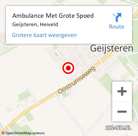 Locatie op kaart van de 112 melding: Ambulance Met Grote Spoed Naar Geijsteren, Heiveld op 30 december 2014 01:02