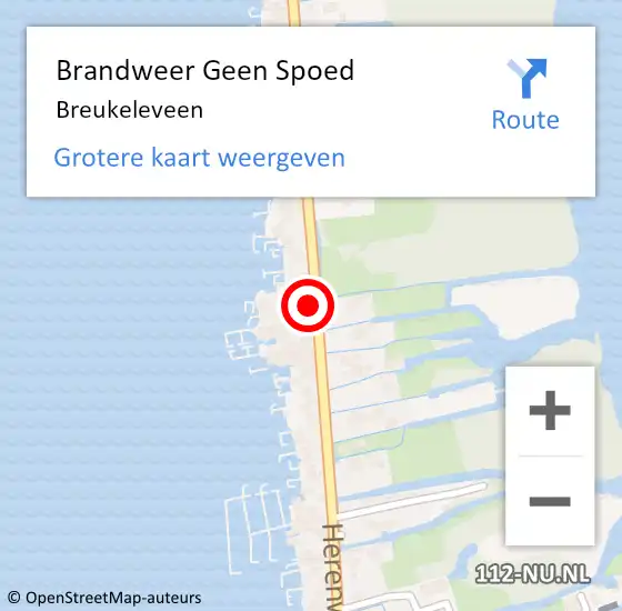 Locatie op kaart van de 112 melding: Brandweer Geen Spoed Naar Breukeleveen op 30 december 2014 01:31