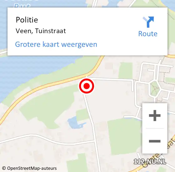 Locatie op kaart van de 112 melding: Politie Veen, Tuinstraat op 30 december 2014 01:31