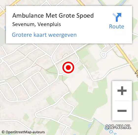 Locatie op kaart van de 112 melding: Ambulance Met Grote Spoed Naar Sevenum, Veenpluis op 30 december 2014 02:03