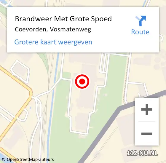 Locatie op kaart van de 112 melding: Brandweer Met Grote Spoed Naar Coevorden, Vosmatenweg op 30 december 2014 05:12