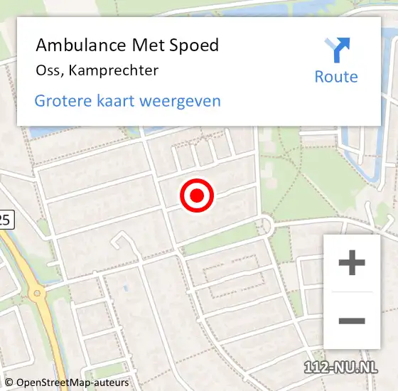 Locatie op kaart van de 112 melding: Ambulance Met Spoed Naar Oss, Kamprechter op 30 december 2014 07:30