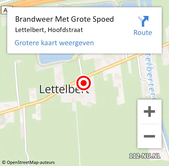 Locatie op kaart van de 112 melding: Brandweer Met Grote Spoed Naar Lettelbert, Hoofdstraat op 25 oktober 2013 23:01