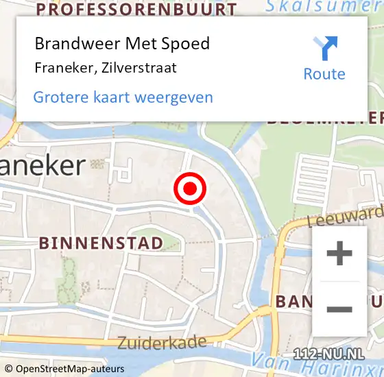 Locatie op kaart van de 112 melding: Brandweer Met Spoed Naar Franeker, Zilverstraat op 30 december 2014 10:32