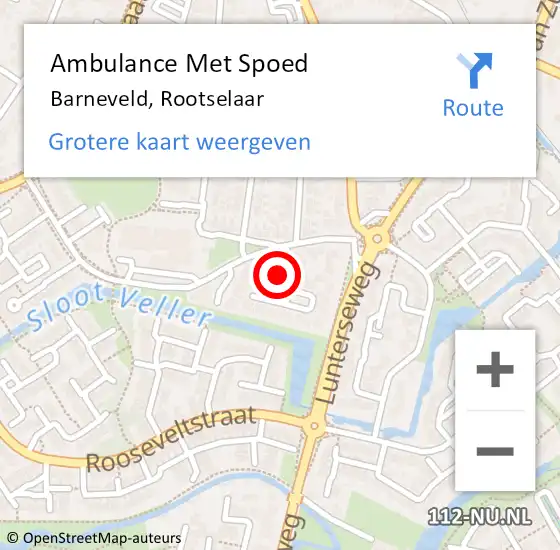 Locatie op kaart van de 112 melding: Ambulance Met Spoed Naar Barneveld, Rootselaar op 30 december 2014 11:30