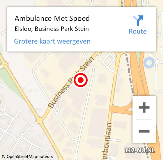 Locatie op kaart van de 112 melding: Ambulance Met Spoed Naar Elsloo, Business Park Stein op 30 december 2014 12:28