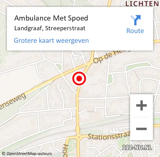 Locatie op kaart van de 112 melding: Ambulance Met Spoed Naar Landgraaf, Streeperstraat op 30 december 2014 12:50