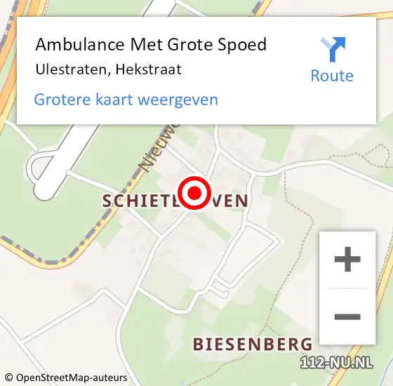Locatie op kaart van de 112 melding: Ambulance Met Grote Spoed Naar Ulestraten, Hekstraat op 30 december 2014 14:02