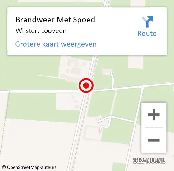 Locatie op kaart van de 112 melding: Brandweer Met Spoed Naar Wijster, Looveen op 30 december 2014 14:10