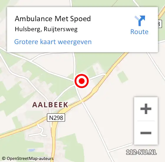 Locatie op kaart van de 112 melding: Ambulance Met Spoed Naar Hulsberg, Ruijtersweg op 30 december 2014 14:51