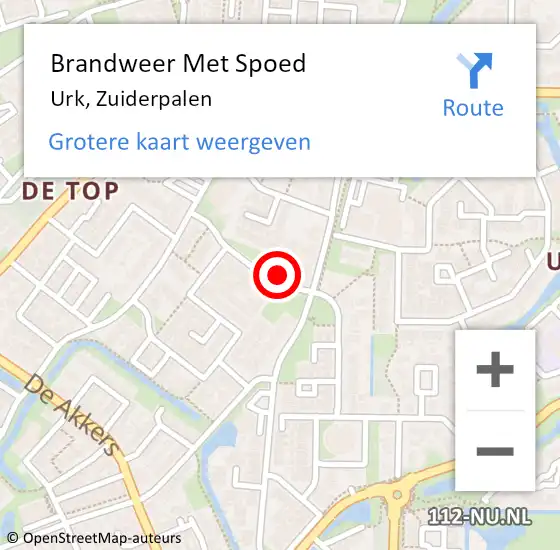 Locatie op kaart van de 112 melding: Brandweer Met Spoed Naar Urk, Zuiderpalen op 30 december 2014 17:01