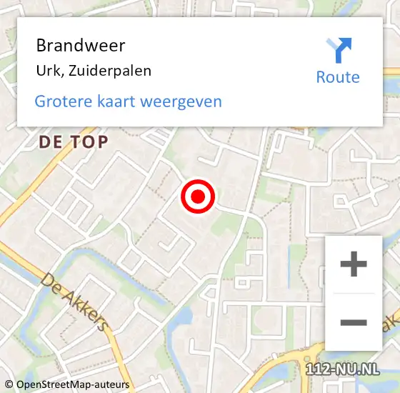 Locatie op kaart van de 112 melding: Brandweer Urk, Zuiderpalen op 30 december 2014 17:04