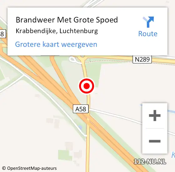 Locatie op kaart van de 112 melding: Brandweer Met Grote Spoed Naar Krabbendijke, Luchtenburg op 30 december 2014 17:33