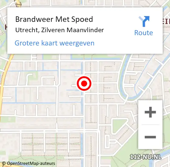 Locatie op kaart van de 112 melding: Brandweer Met Spoed Naar Utrecht, Zilveren Maanvlinder op 30 december 2014 18:33