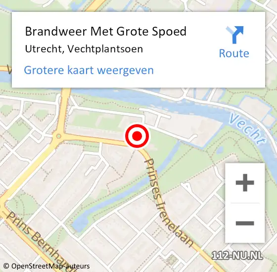 Locatie op kaart van de 112 melding: Brandweer Met Grote Spoed Naar Utrecht, Vechtplantsoen op 30 december 2014 20:14