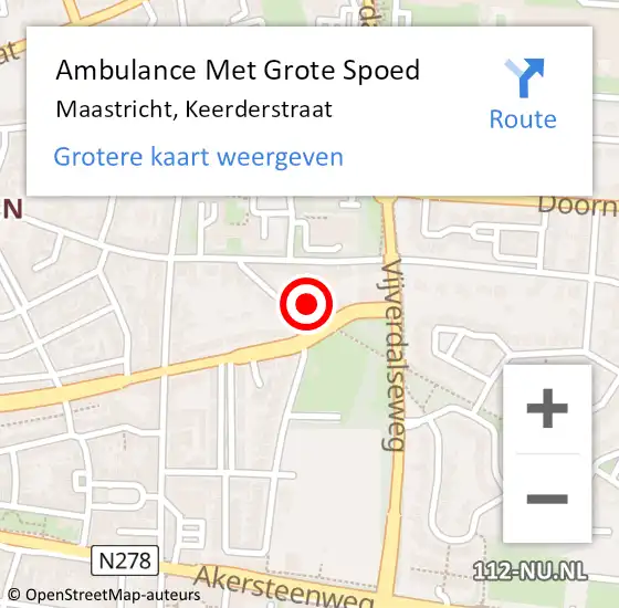 Locatie op kaart van de 112 melding: Ambulance Met Grote Spoed Naar Maastricht, Keerderstraat op 30 december 2014 20:53