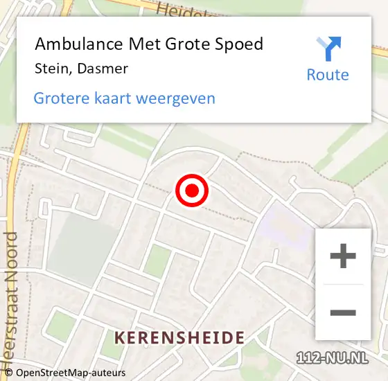 Locatie op kaart van de 112 melding: Ambulance Met Grote Spoed Naar Stein, Dasmer op 30 december 2014 21:41