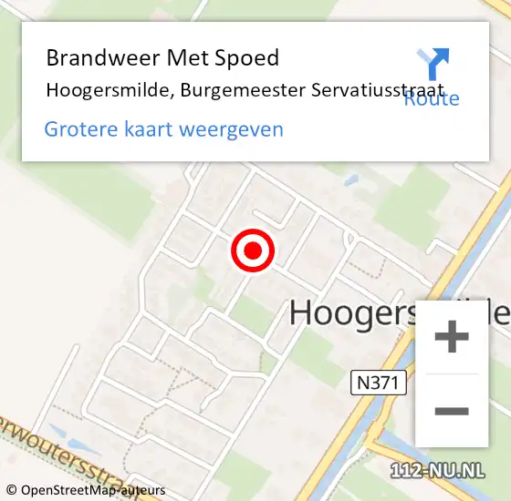Locatie op kaart van de 112 melding: Brandweer Met Spoed Naar Hoogersmilde, Burgemeester Servatiusstraat op 30 december 2014 22:07