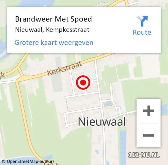 Locatie op kaart van de 112 melding: Brandweer Met Spoed Naar Nieuwaal, Kempkesstraat op 30 december 2014 22:17