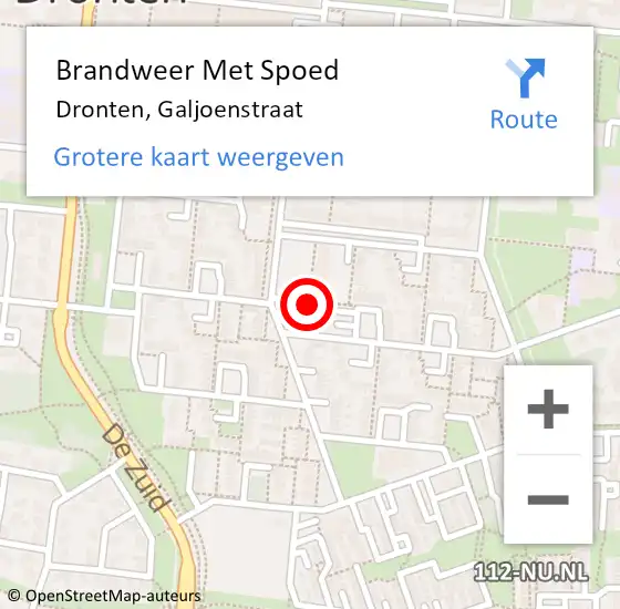 Locatie op kaart van de 112 melding: Brandweer Met Spoed Naar Dronten, Galjoenstraat op 26 oktober 2013 01:19