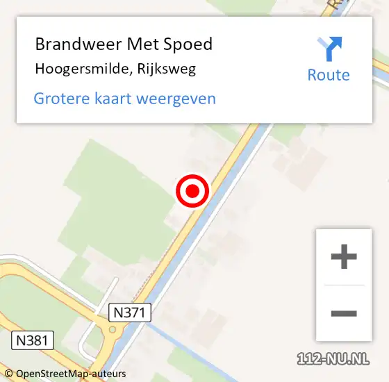 Locatie op kaart van de 112 melding: Brandweer Met Spoed Naar Hoogersmilde, Rijksweg op 30 december 2014 23:06