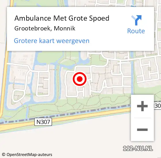 Locatie op kaart van de 112 melding: Ambulance Met Grote Spoed Naar Grootebroek, Monnik op 30 december 2014 23:59