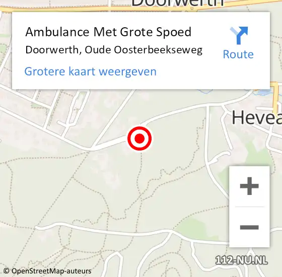 Locatie op kaart van de 112 melding: Ambulance Met Grote Spoed Naar Doorwerth, Oude Oosterbeekseweg op 31 december 2014 00:41