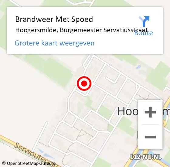Locatie op kaart van de 112 melding: Brandweer Met Spoed Naar Hoogersmilde, Burgemeester Servatiusstraat op 31 december 2014 00:53