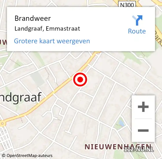 Locatie op kaart van de 112 melding: Brandweer Landgraaf, Emmastraat op 31 december 2014 02:08