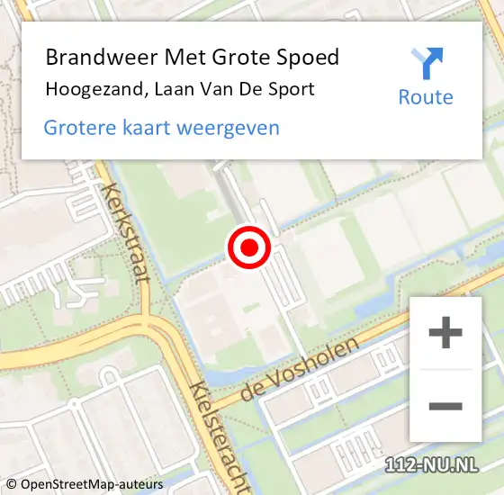Locatie op kaart van de 112 melding: Brandweer Met Grote Spoed Naar Hoogezand, Laan Van De Sport op 31 december 2014 02:34