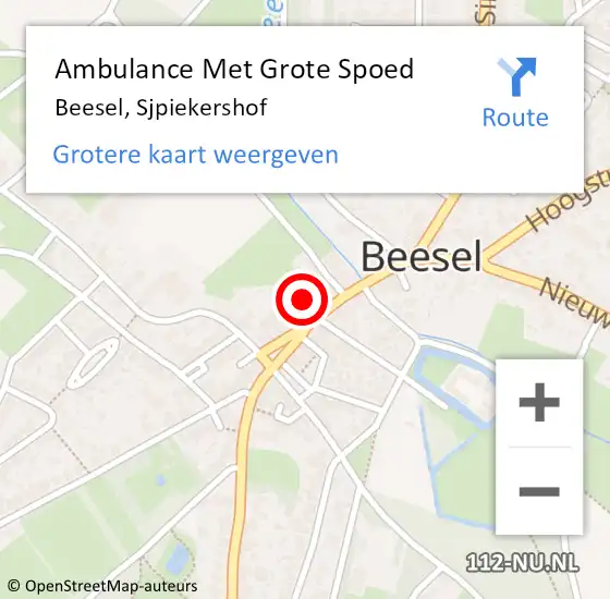 Locatie op kaart van de 112 melding: Ambulance Met Grote Spoed Naar Beesel, Sjpiekershof op 31 december 2014 03:10