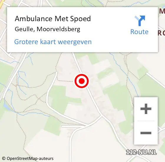 Locatie op kaart van de 112 melding: Ambulance Met Spoed Naar Geulle, Moorveldsberg op 26 oktober 2013 01:52