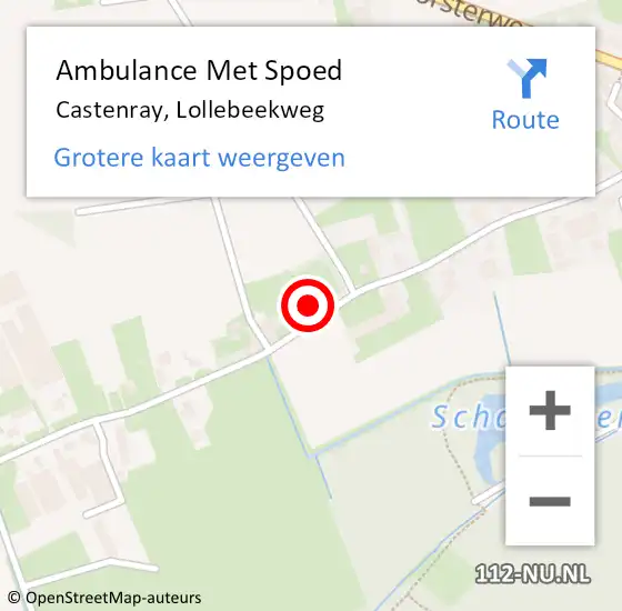 Locatie op kaart van de 112 melding: Ambulance Met Spoed Naar Castenray, Lollebeekweg op 31 december 2014 07:25