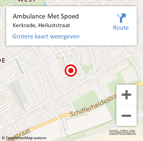 Locatie op kaart van de 112 melding: Ambulance Met Spoed Naar Kerkrade, Heiluststraat op 31 december 2014 08:40