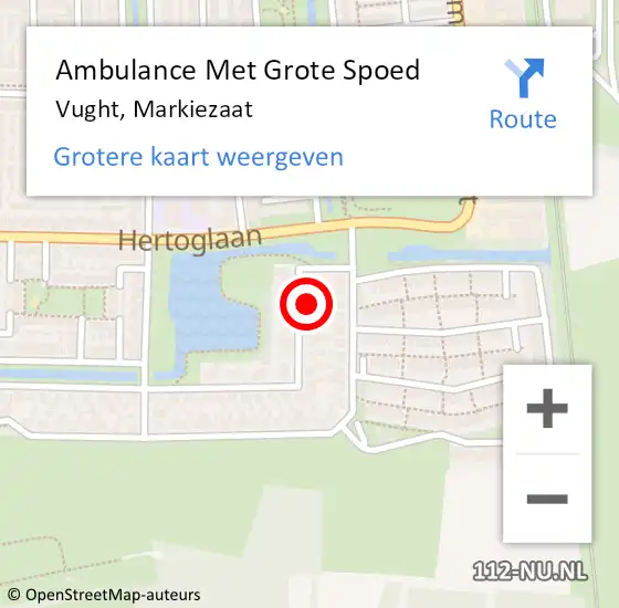 Locatie op kaart van de 112 melding: Ambulance Met Grote Spoed Naar Vught, Markiezaat op 31 december 2014 09:39