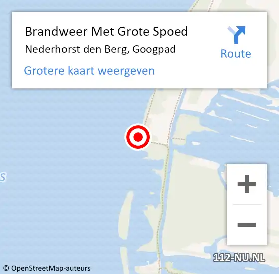 Locatie op kaart van de 112 melding: Brandweer Met Grote Spoed Naar Nederhorst den Berg, Googpad op 31 december 2014 09:56