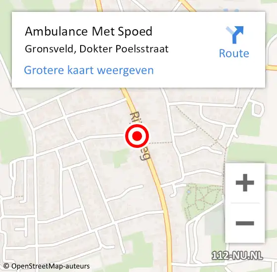 Locatie op kaart van de 112 melding: Ambulance Met Spoed Naar Gronsveld, Dokter Poelsstraat op 31 december 2014 10:43