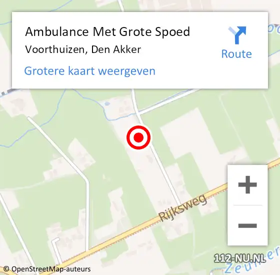 Locatie op kaart van de 112 melding: Ambulance Met Grote Spoed Naar Voorthuizen, Den Akker op 26 oktober 2013 02:57