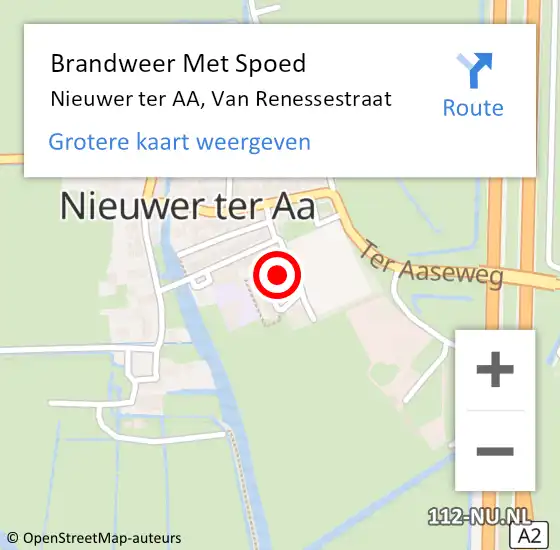 Locatie op kaart van de 112 melding: Brandweer Met Spoed Naar Nieuwer ter AA, Van Renessestraat op 31 december 2014 11:18