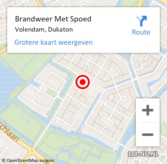 Locatie op kaart van de 112 melding: Brandweer Met Spoed Naar Volendam, Dukaton op 31 december 2014 11:29