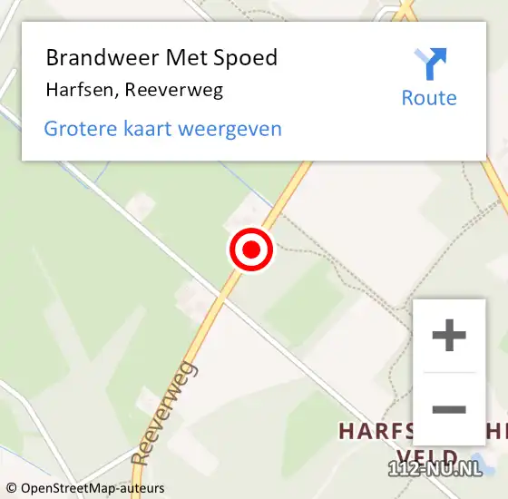 Locatie op kaart van de 112 melding: Brandweer Met Spoed Naar Harfsen, Reeverweg op 31 december 2014 11:30