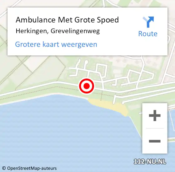 Locatie op kaart van de 112 melding: Ambulance Met Grote Spoed Naar Herkingen, Grevelingenweg op 31 december 2014 11:30