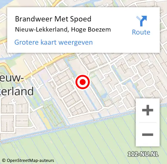 Locatie op kaart van de 112 melding: Brandweer Met Spoed Naar Nieuw-Lekkerland, Hoge Boezem op 31 december 2014 11:37