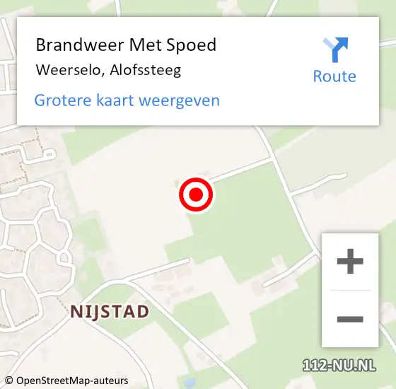 Locatie op kaart van de 112 melding: Brandweer Met Spoed Naar Weerselo, Alofssteeg op 31 december 2014 11:45