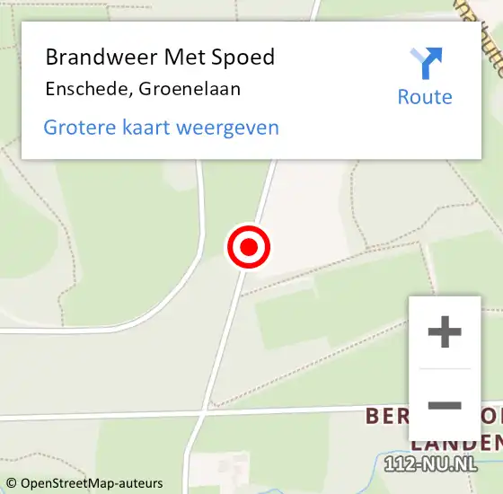 Locatie op kaart van de 112 melding: Brandweer Met Spoed Naar Enschede, Groenelaan op 31 december 2014 11:58