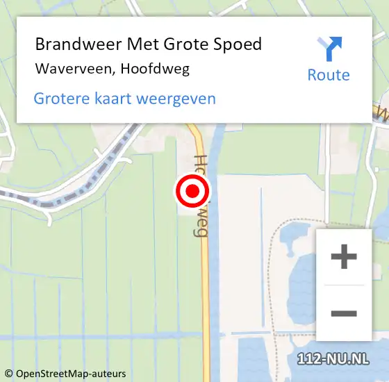 Locatie op kaart van de 112 melding: Brandweer Met Grote Spoed Naar Waverveen, Hoofdweg op 31 december 2014 11:59